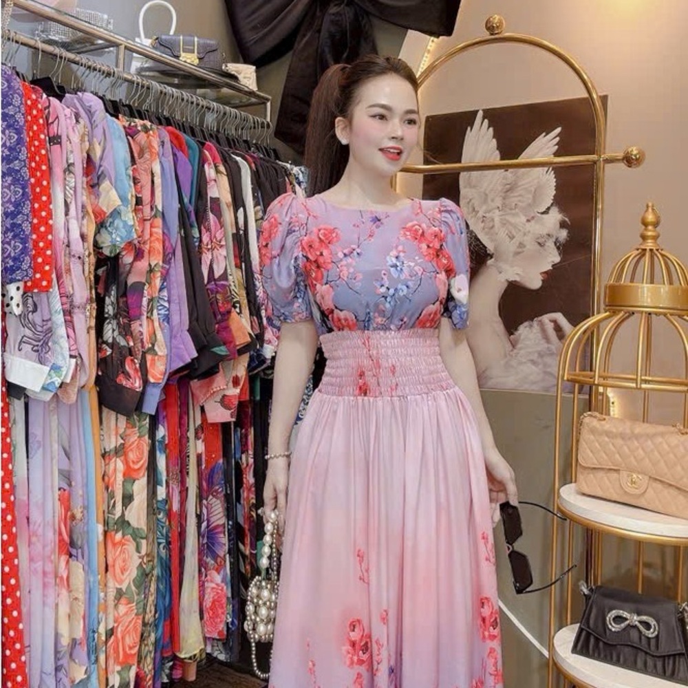 Floral Pink and Purple Dress